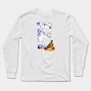Name Initial Letter E and Dove Long Sleeve T-Shirt